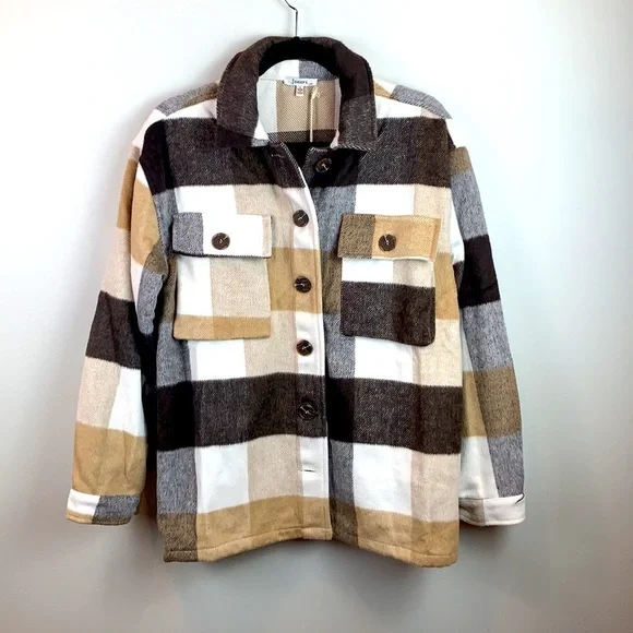 Jodifl Western Style Plaid Shirt Jacket Shacket NEW! - Picture 14 of 15